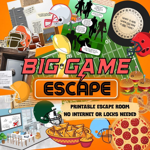 Big Game Football Escape Room Game. Printable Adventure for Adults, Teens and Family | Tailgate Logic Puzzle Party DIY Advanced Escape Room