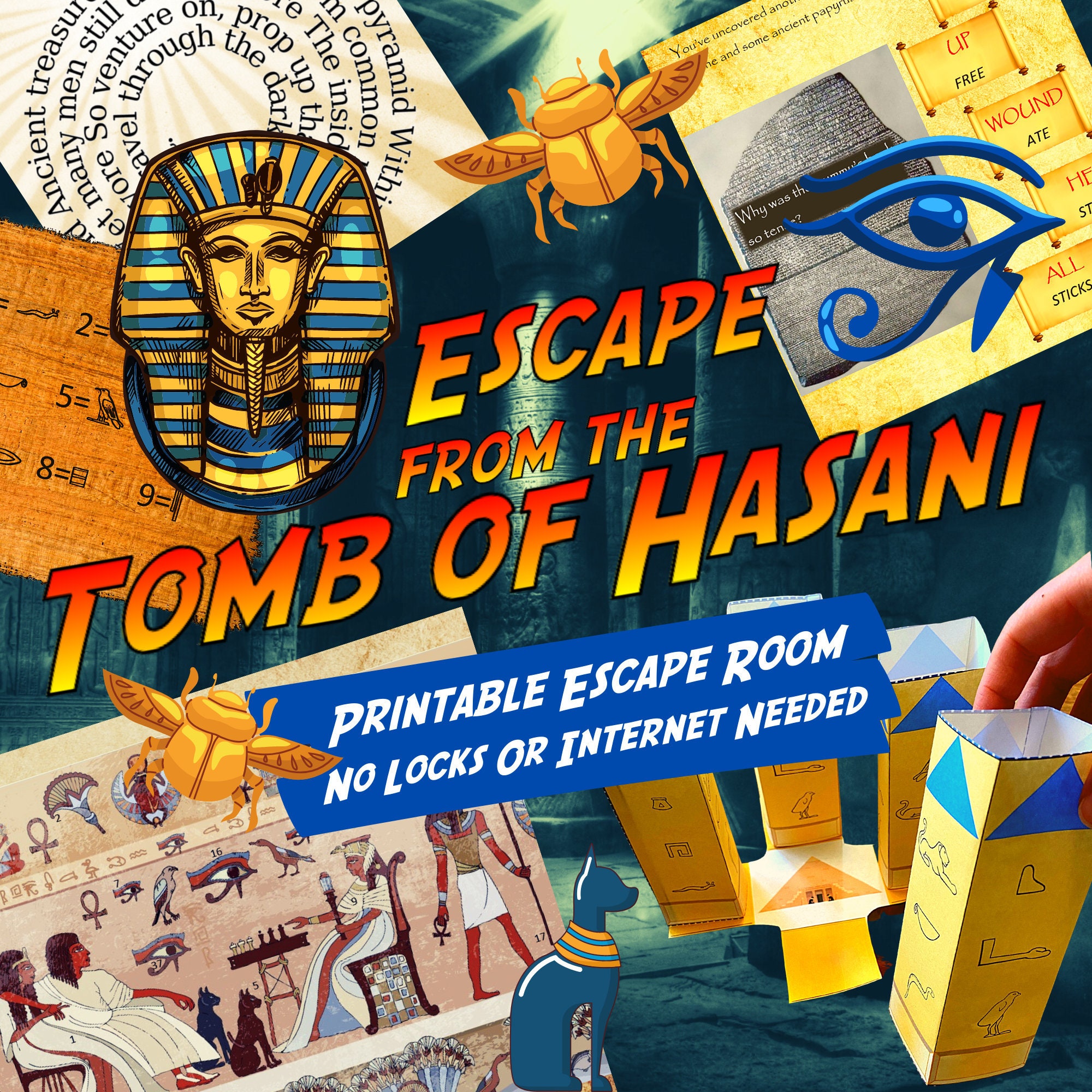 incompleet Doe het niet meer Tomb Escape Room Game. Adventure Party Game Printable for - Etsy