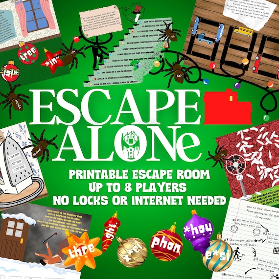 ESCAPE ALONE Escape Room Game. Printable Adventure for Kids, Families and Adults |  Fun Escape Room Kit | DIY Logic Puzzles