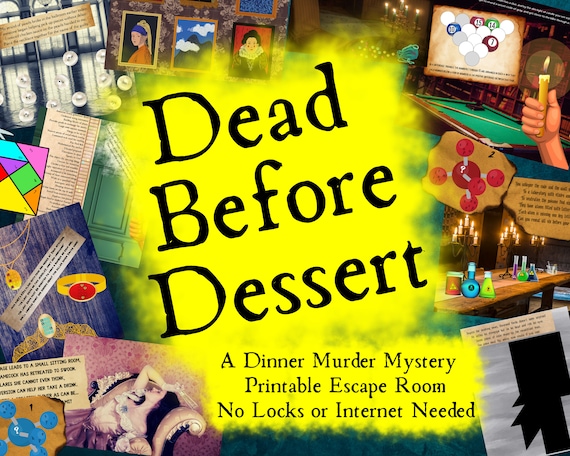 Dinner Murder Mystery Escape Room Game. Printable Adventure for Adults, Teens and Family | DIY Logic Party Game | Advanced Puzzle Kit