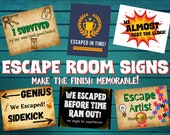 Escape Room Photo Op Printable Signs. Funny End of Escape Game - Etsy