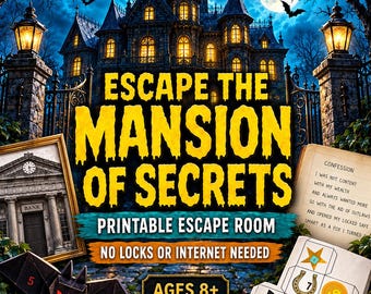 Mansion of Secrets Printable Escape Room — Ages 8+