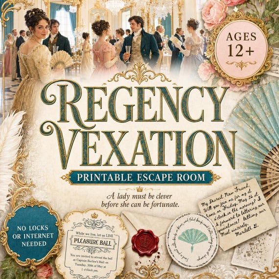Regency Printable Escape Room — Ages 12+