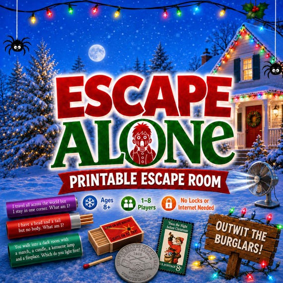 ESCAPE ALONE Printable Escape Room — Ages 8+