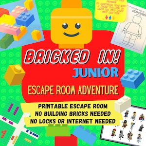 Kids Party Game Escape Room. Building Brick Adventure Printable Party for Kids and Families | Fun Birthday Escape Room Kit | DIY Escape Room