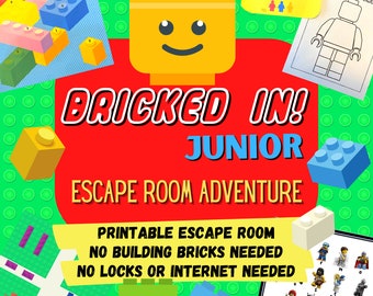 Kids Party Game Escape Room. Building Brick Adventure Printable Party for Kids and Families | Fun Birthday Escape Room Kit | DIY Escape Room