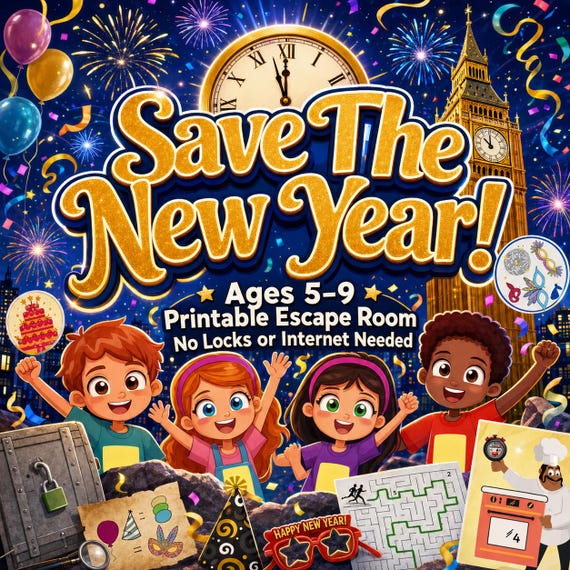 Save the New Year Kids Escape Room — Ages 5–9