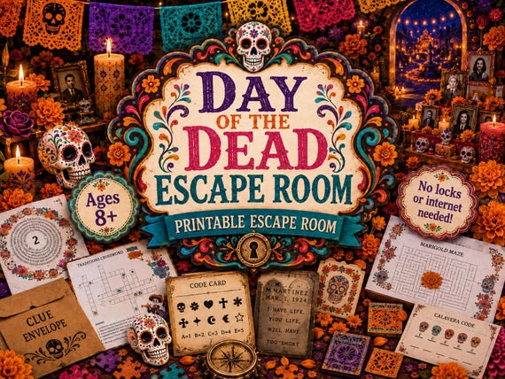 Day of the Dead / Dia De Los Muertos Printable Escape Room — Ages 8+