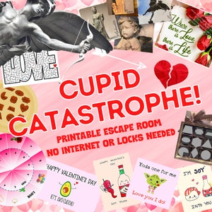 Valentines Escape Room Game. Valentine Adventure Printable Party Game for Families, Adults and Kids | Fun Escape Room Kit | DIY Escape Room