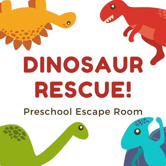 Kids Preschool Game Escape Room. Dinosaur Adventure Printable Party for Kids and Families | Fun Preschool Skills Escape Room Kit