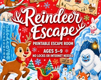 Reindeer Printable Escape Room — Ages 5–9