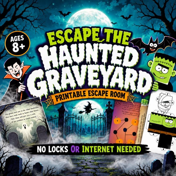 Haunted Graveyard Printable Escape Room — Ages 12+
