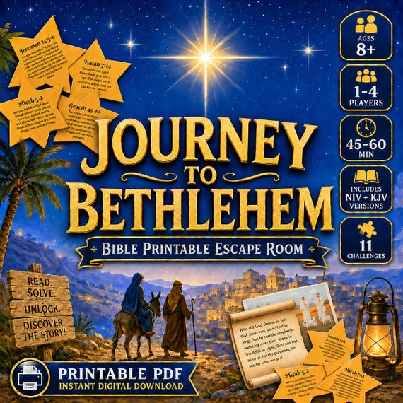 Journey to Bethlehem Bible Printable Escape Room
