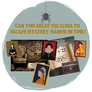 Escape Room Game. Mystery Manor Printable Adventure for Adults, Teens and Family DIY Logic Puzzle Party Game Advanced Escape Room Kit image 4