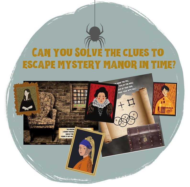 Escape Room Game. Mystery Manor Printable Adventure for Adults, Teens and Family DIY Logic Puzzle Party Game Advanced Escape Room Kit image 4