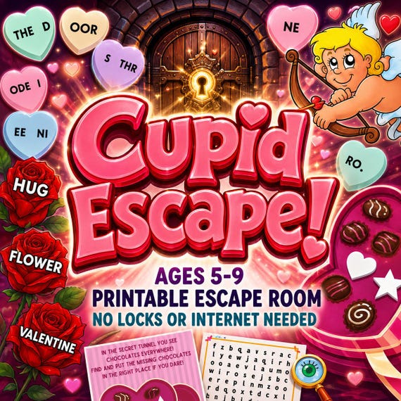 Kids Valentine Printable Escape Room — Ages 5–9