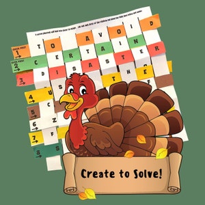 Turkey Escape Room Game Thanksgiving Printable Party for Kids and Families DIY Escape Room Kit Logic Puzzle Adventure Game image 3