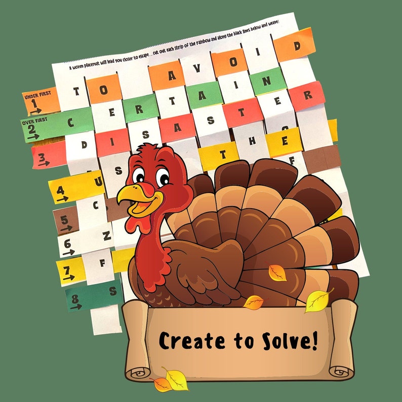 Turkey Escape Room Game Thanksgiving Printable Party for Kids and Families DIY Escape Room Kit Logic Puzzle Adventure Game image 3