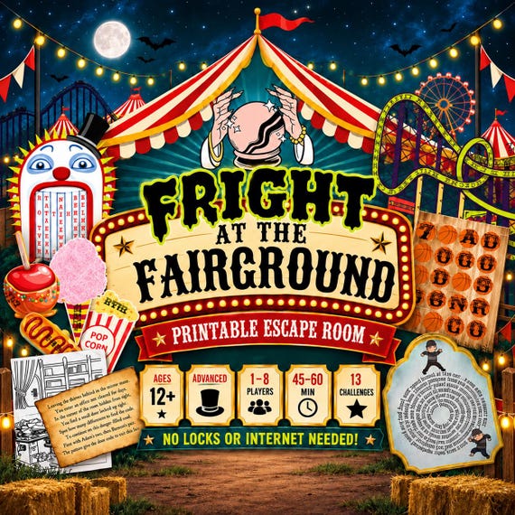 Fright at the Fairground Printable Escape Room — Ages 12+