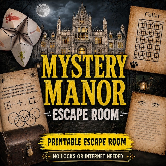 Mystery Manor Printable Escape Room — Ages 12+
