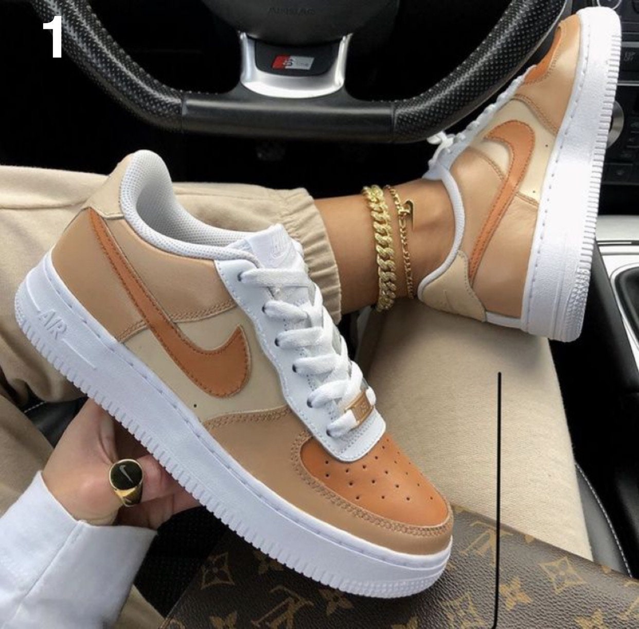 Women's Custom Caramel Nike Air Force 1 | Etsy