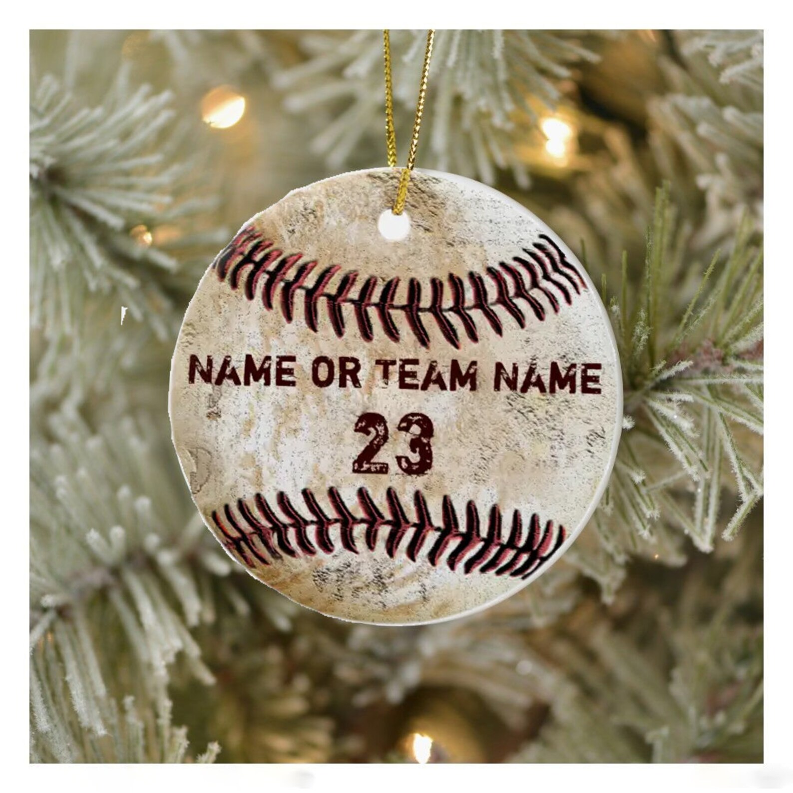 Vintage Personalized Baseball Ornaments With Name And Number Etsy