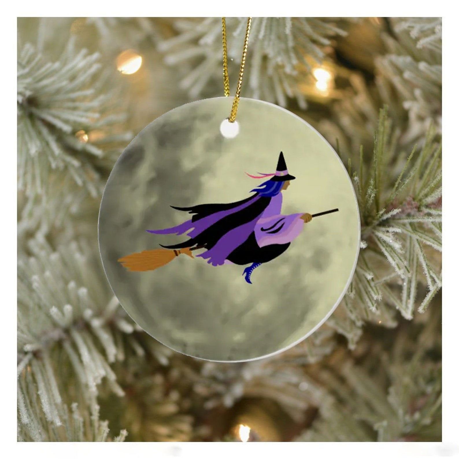 Fliegende Hexe Halloween-Dekoration | Mit Grusel-Sound & LED-Augen | Für Garten & Party