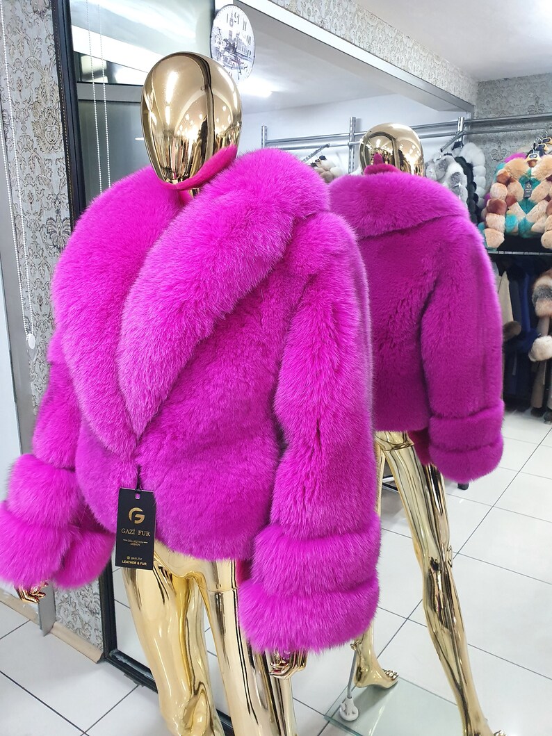 New Model Bomber Pink Fur Jacket Exclusive Woman Jacket Made by Real