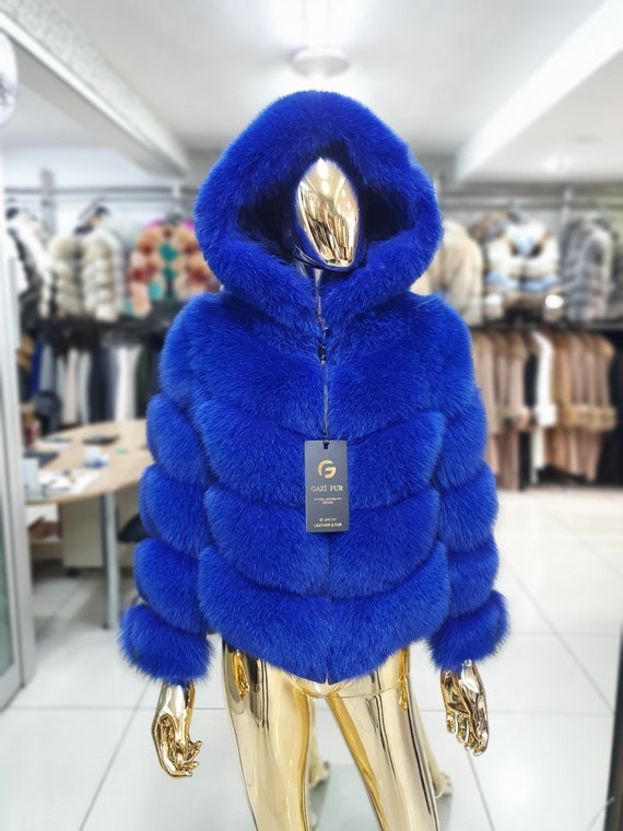 Exclusive Real Fox Fur Jacket With Detachable Hood and Sleeves Genuine Original Fox Skin Beauty Stylish Design Classy Fox Leather Coat Etsy