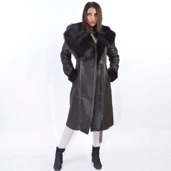 Manteau cuir fourrure hotsell