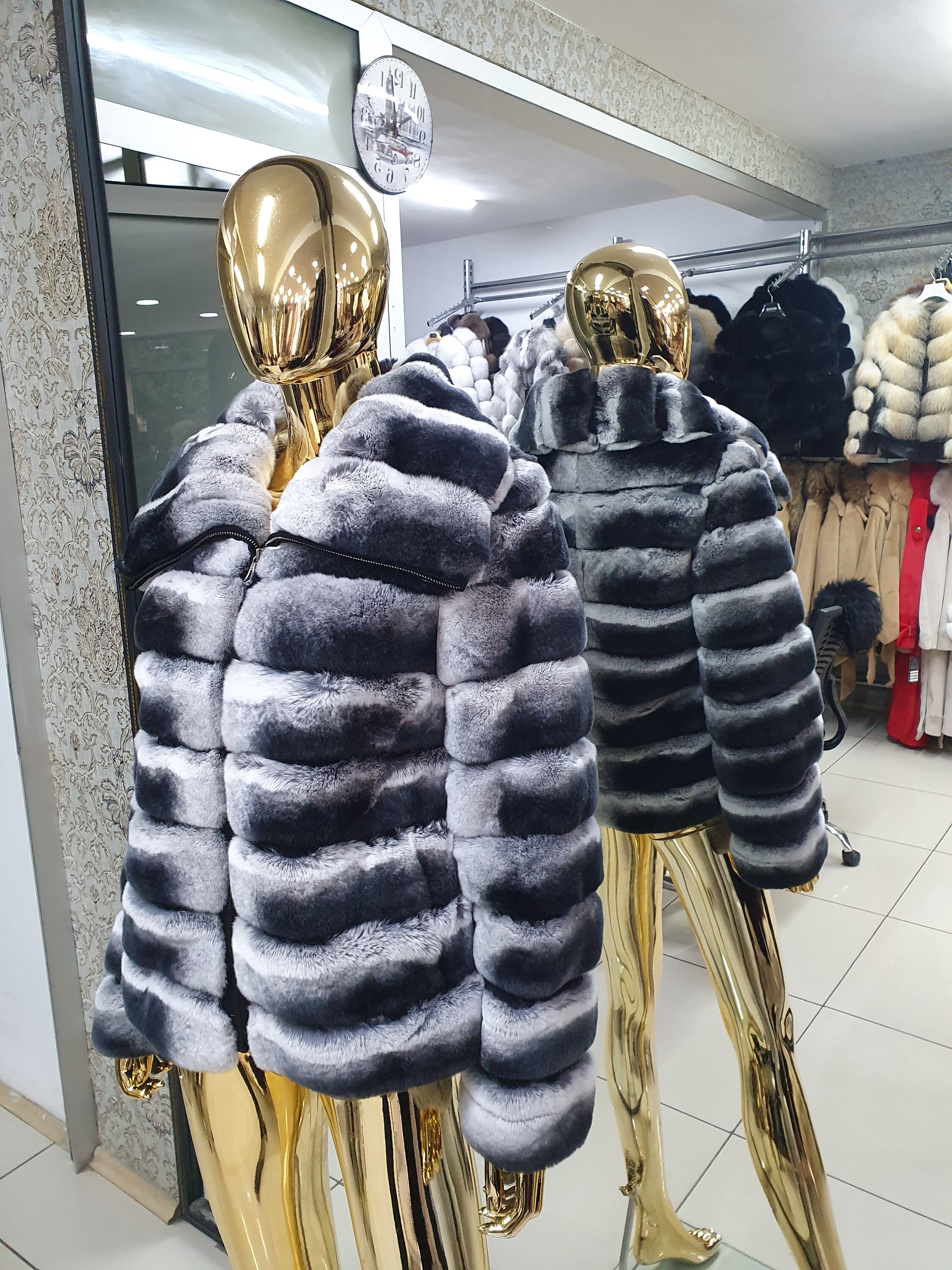 Stylish Coat With Actual Rex Rabbit Fur Original Rex Rabbit Real ...