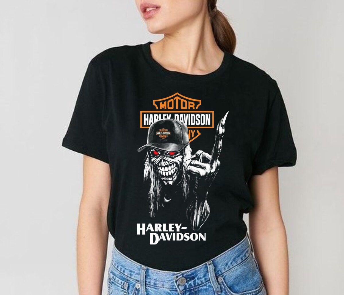HarleyDavidson Tshirt Motorcycle Biker Men Skull Hat Sleeve Etsy