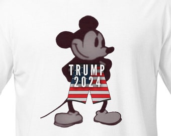 Donald Trump Disney Bootleg Tシャツ Mickey Trump 2024 Short-sleeve Unisex T-shirt - Etsy
