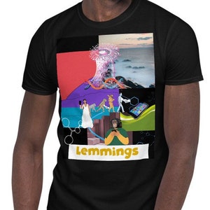 Smartphone Lemmings Kurzärmeliges Unisex T-Shirt