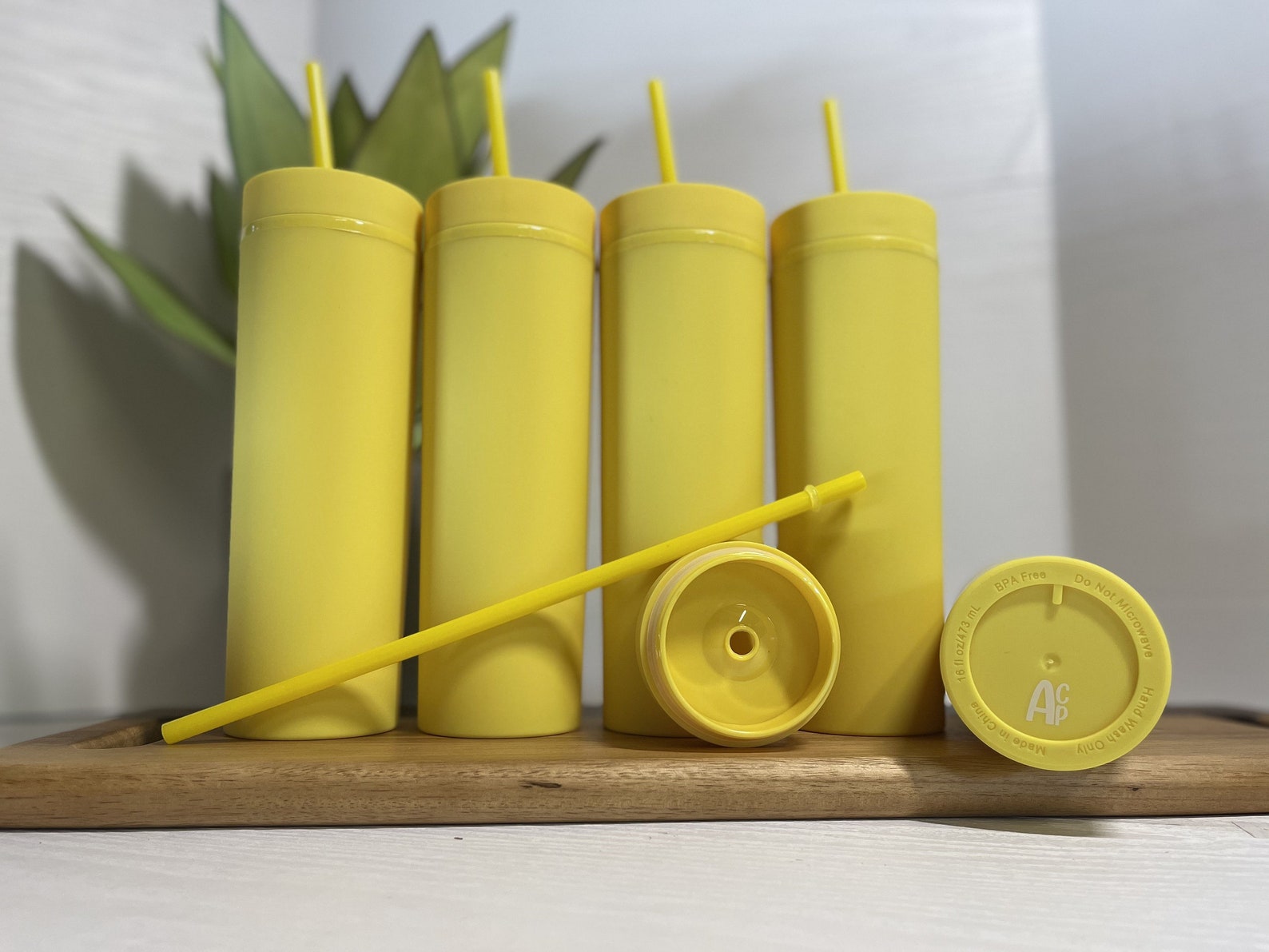 Yellow Matte Skinny Tumblers Etsy
