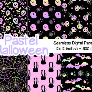 Halloween Digital Paper Png Girly Happy Halloween Seamless Pattern ...