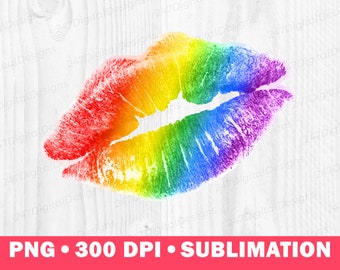 Pride Sublimation Designs, LGBT Pride PNG, Pride Parade, Gay Pride Clip Art Png, Lgbt Flag Png, Lips Sublimation Designs Clipart, Kiss png