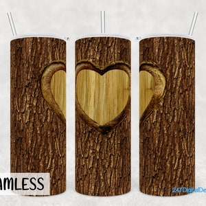 Valentine Tumbler Png Sublimation Designs, Wood Tumbler Wrap With Heart, Add Your Own Text, 20oz Skinny Tumbler Template, Anniversary Love