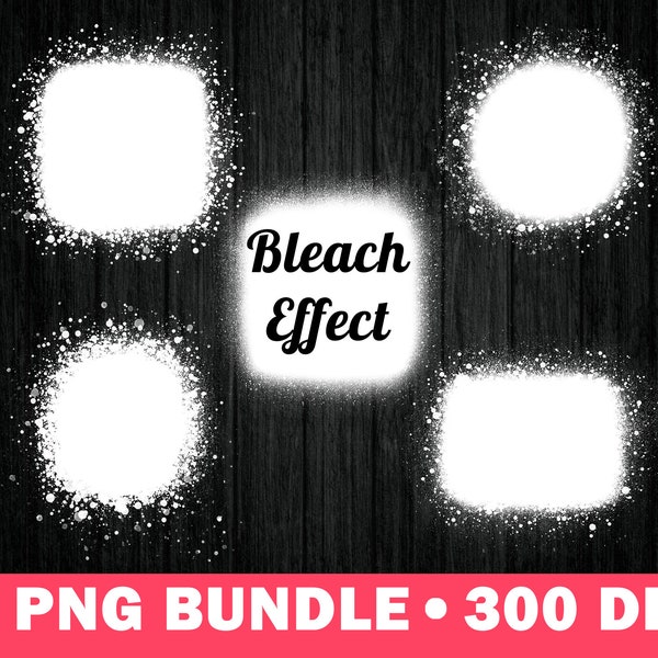 Bleach Effect Design Bundle For Tee Shirt Mockups Round Square White Bleached Splatter Splash Distressed Background Bleach Spot overlay PNG