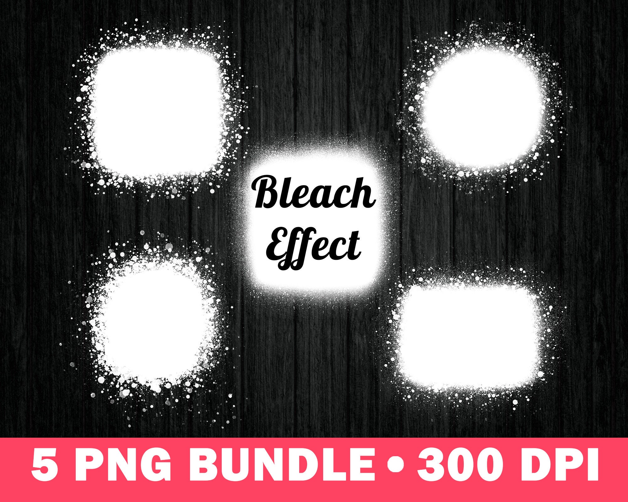 Bleach Effect Design Bundle for Tee Shirt Mockups Round Square Etsy