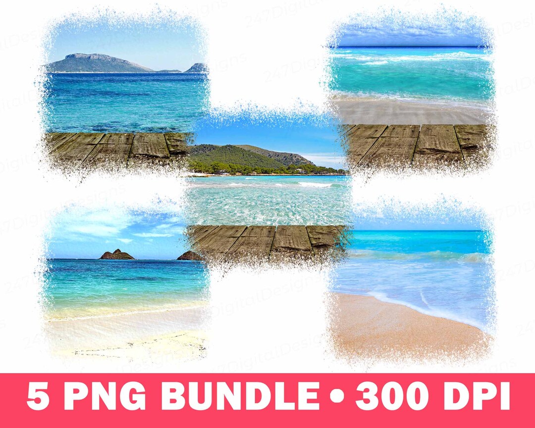 Landscape Background Clipart Beach Png Sublimation Digital Design ...