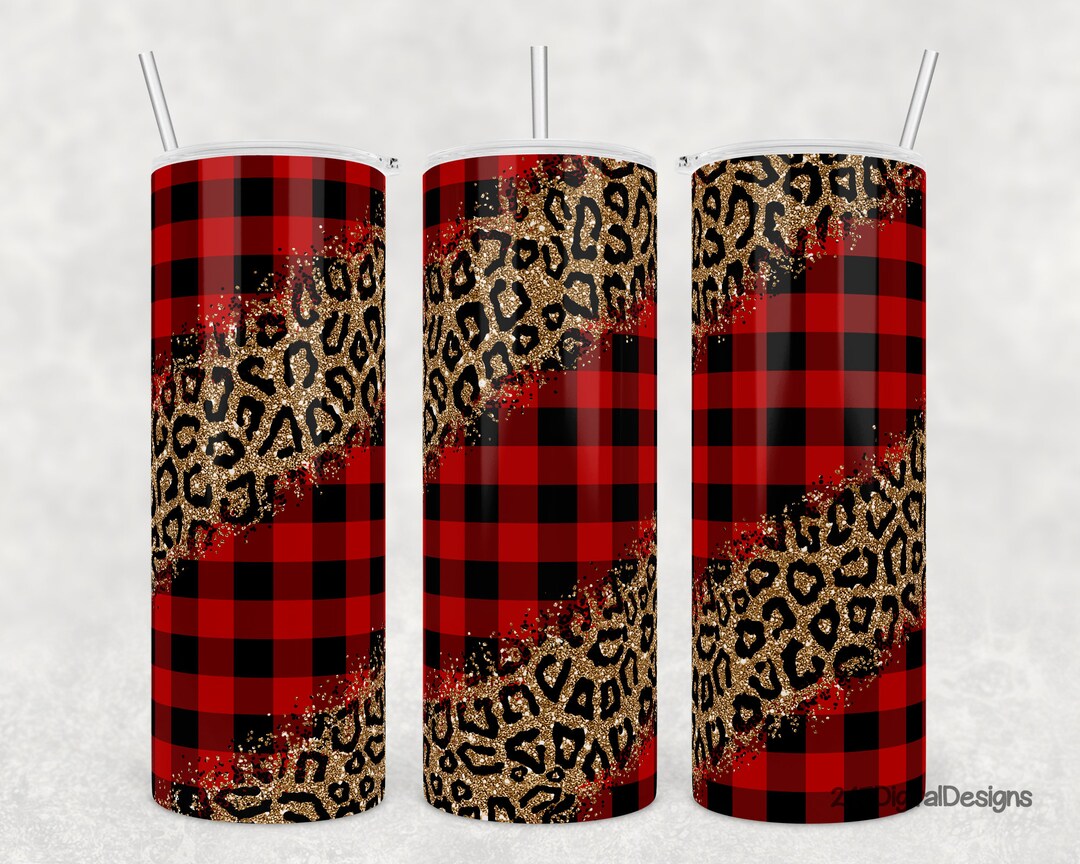 Red Buffalo Plaid Sublimation Designs Downloads, 20 Ounce Skinny ...