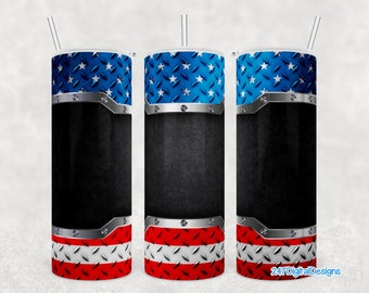 20 Unzen Skinny Tumbler Vorlage, Amerikanische Flagge Tumbler Wrap, fügen Sie Ihren eigenen Text / Namen, Vaterländische US Flagge Png Sublimation Designs Download Metall