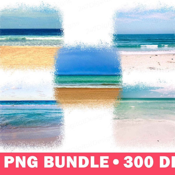 Summer Background Png Beach Landscape Clipart Sublimation Digital Design Download Bundle Ocean Backsplash Vacation Wave Sky Scene Sea Sand