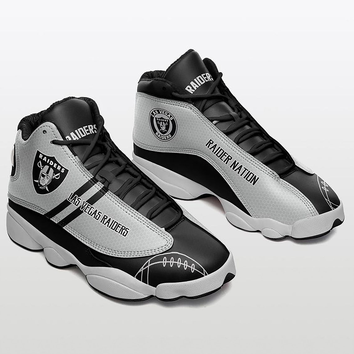 Las Vegas Raiders Custom Jordan 13 Shoes Gifts For Loved Etsy