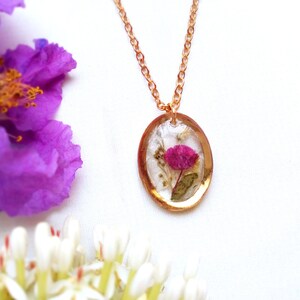 Real flower necklace/Pressed flower necklace/yellow flower necklace/gift for her/Resin flower necklace/real flower jewelry