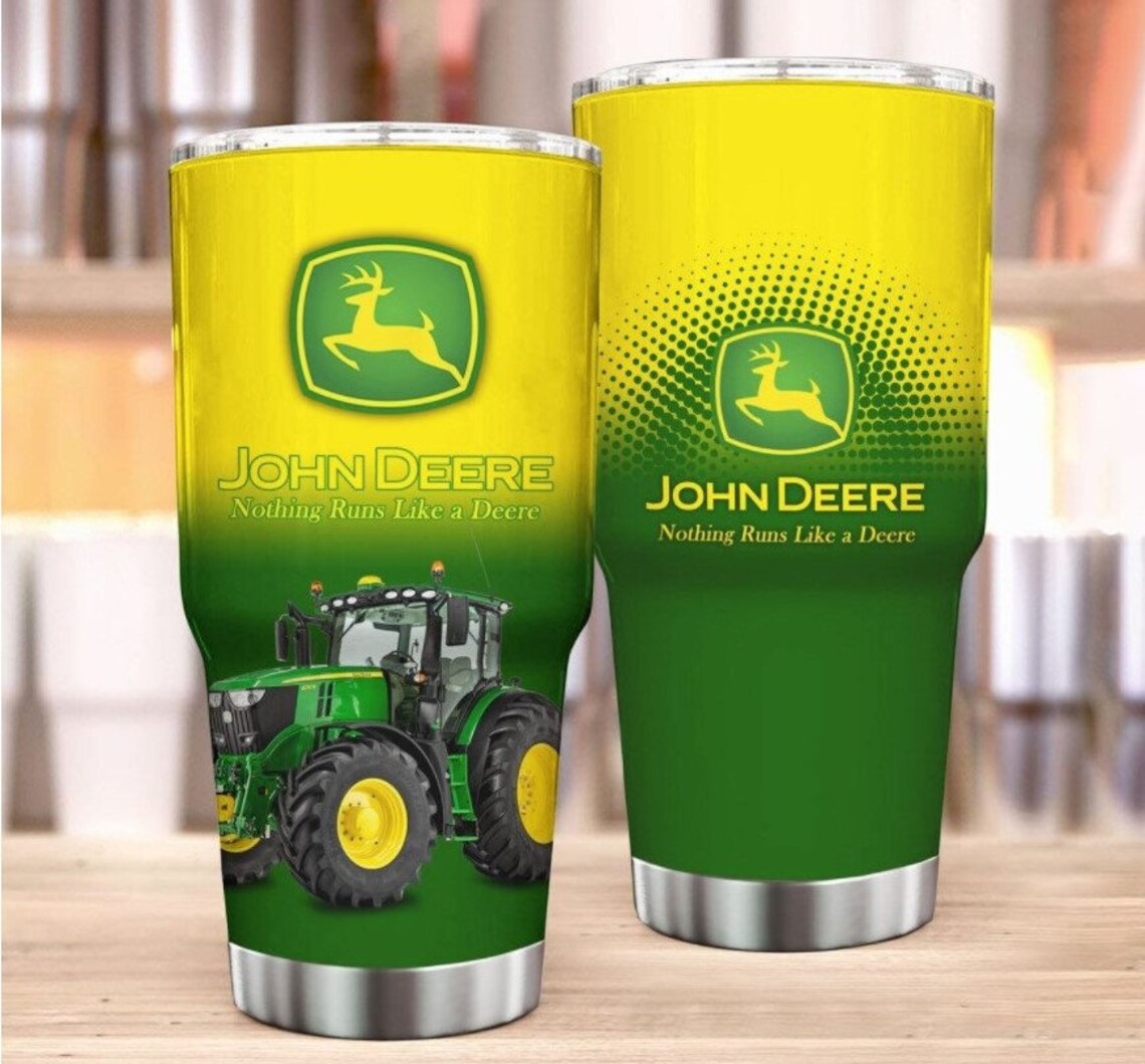 John Deere Tractor Tumbler 20oz 30oz Stainless Steel | Etsy