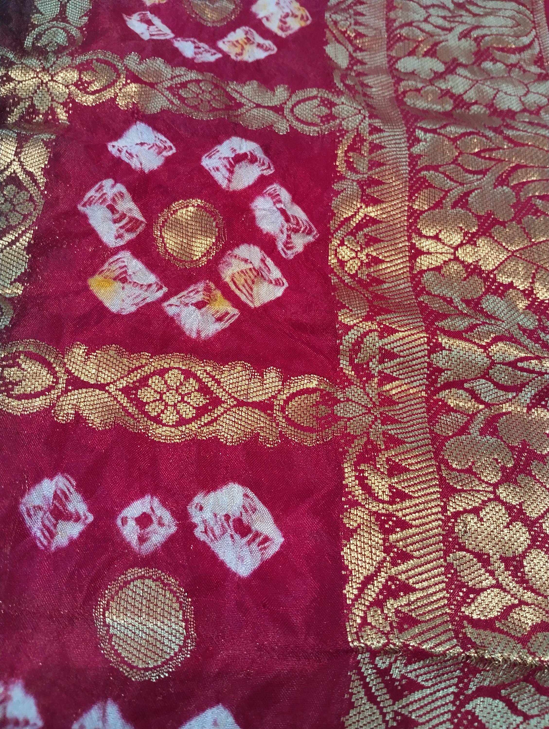 Sari Handwork Handwork Bandhani Ghatchola Sari: Banarasi Silk, Zari Work - Etsy
