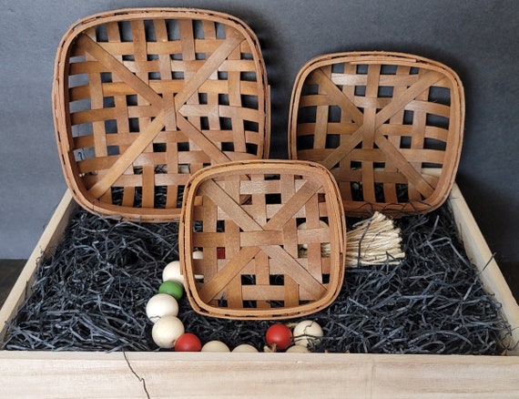 set of 3 tobacco baskets Square Lattice Tobacco Baskets - Brown - Set of 3 - Bed Bath & Beyond