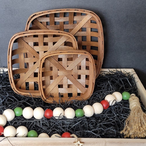 Mini Tobacco Basket Set small Medium Large Chocolate Etsy